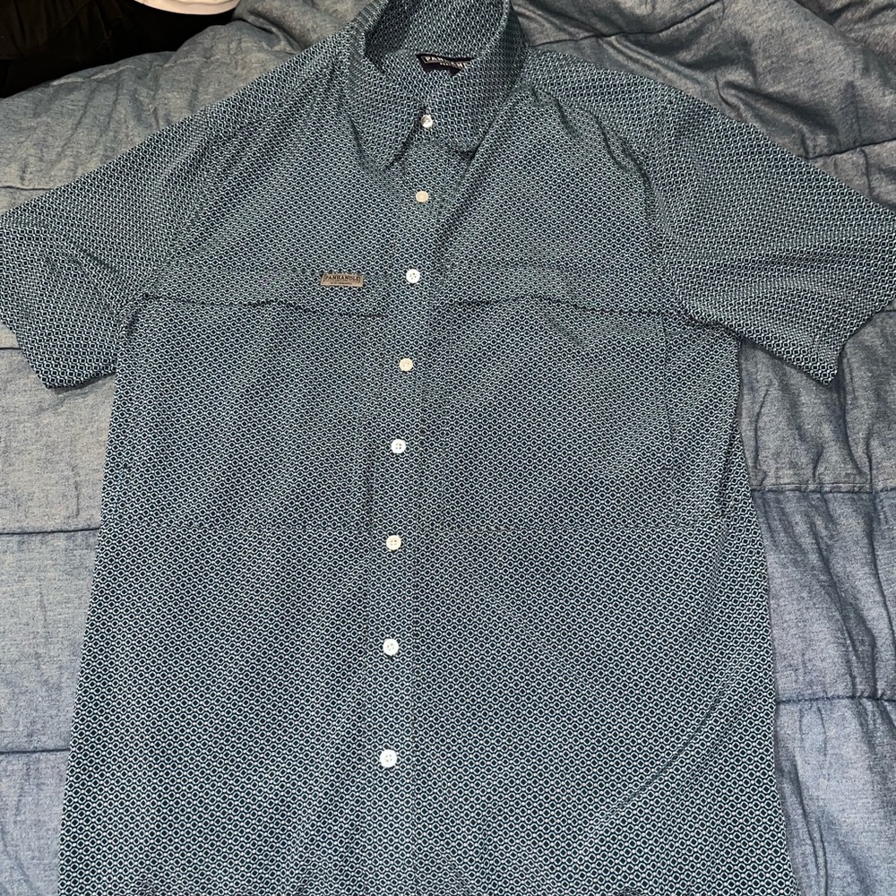 Blue Panhandle Collard button up shirt